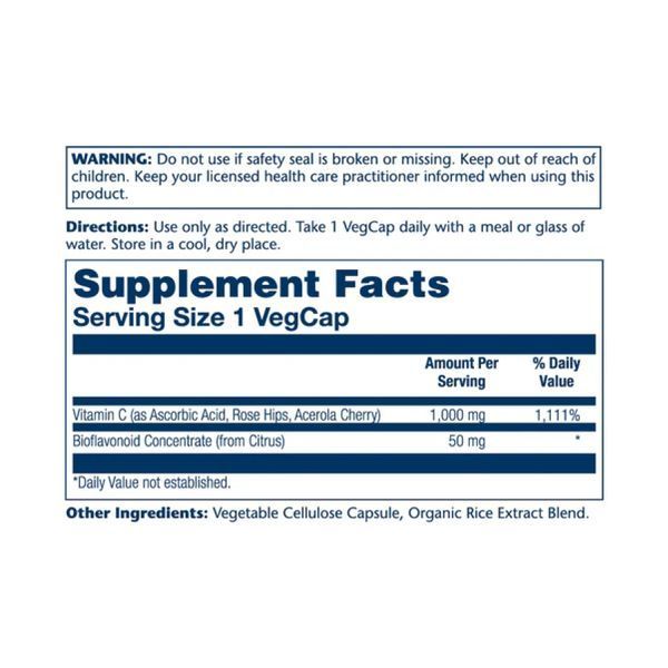 Vitamin C with Rose Hips, Acerola & Bioflavonoids 1000mg - 100 vcaps &mdash; оригінальний товар