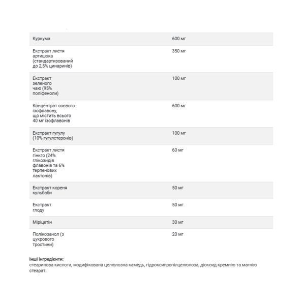 Policosanol Cholesterol Complex - 60 tabs (Затерта дата) &mdash; оригінальний товар