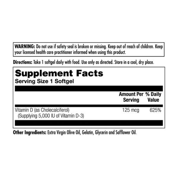 D-3 5000 IU 125mcg - 90 Softgel &mdash; оригінальний товар