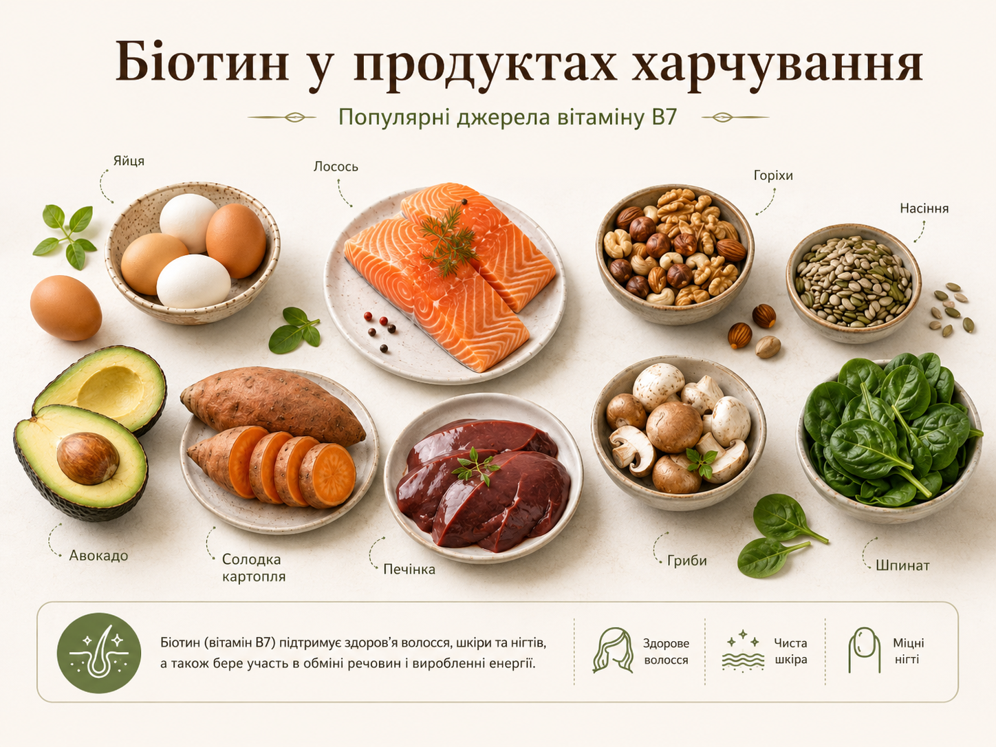 Біотин  в продуктах харчування