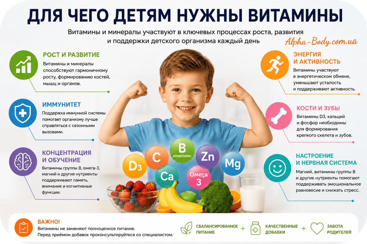 Для чего детям нужны витамины