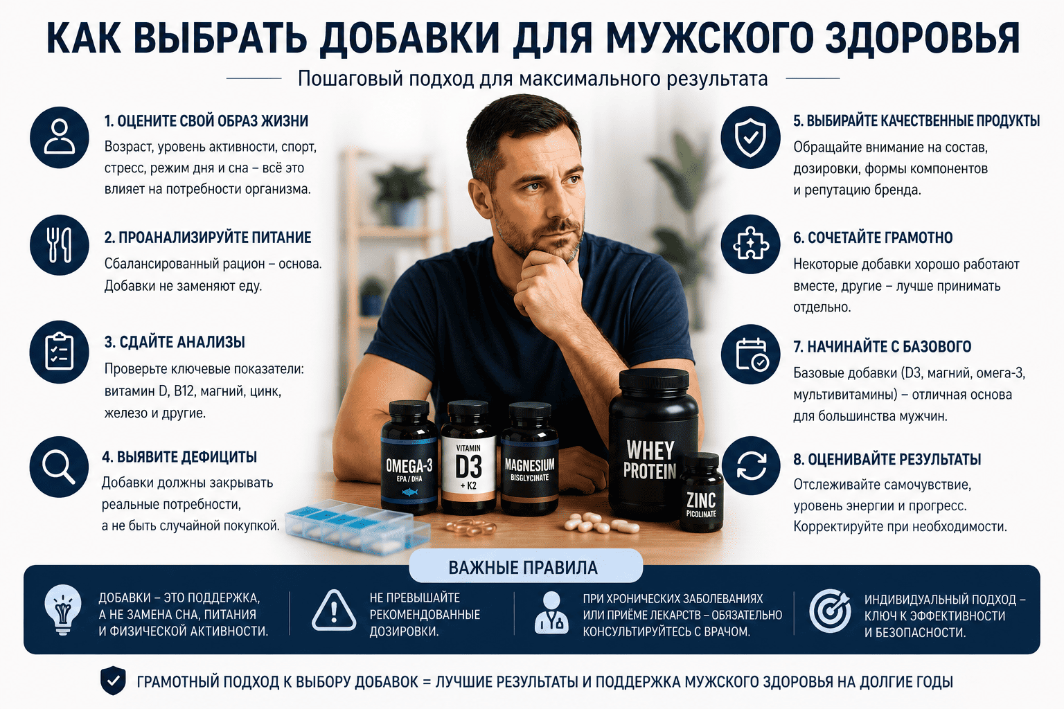 Как выбрать добавки для мужского здоровья